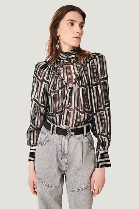 CLAIRETA BLACK/SILVER TOP 1