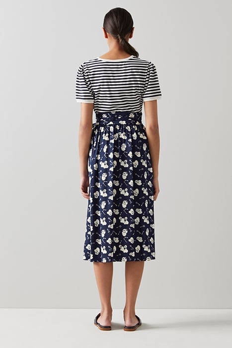 VALERIE MIDI SKIRT NAVY/CREAM 3