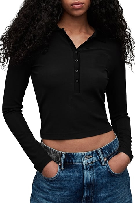 HALLIE LS POLO BLACK 1