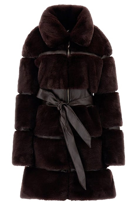 ROSETTA FAUX FUR COA DARK ROAST COAT MULTI 5