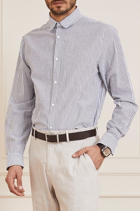 JOE COLLAR NOTCHE BLUE AND WHITE CASUAL SHIRT STRIP 1