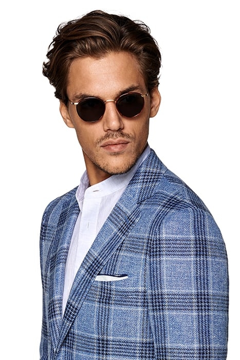 LIGHT BLUE CHECKED HAVANA BLAZER 4
