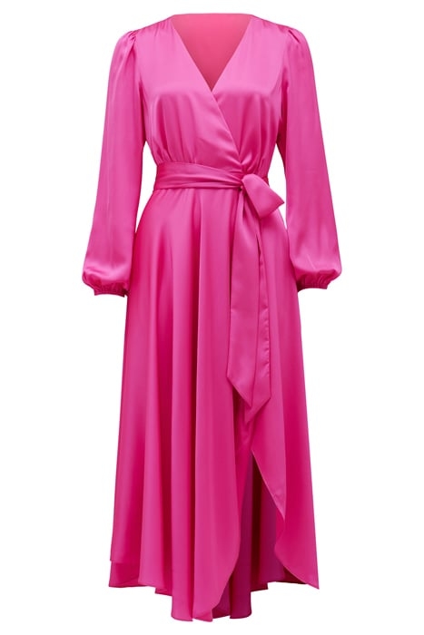 MARILYN SATIN WRAP MIDI DRESS VALLEY PINK 5