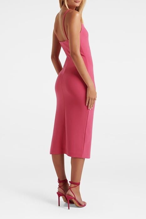 ALISANDRA SIDE SPLIT BODYCON MIDI RASPBERRY JELLY 2