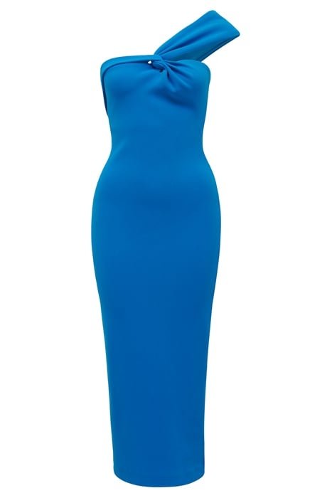 HAYLEE ASYMM NECK BODYCON MIDI BRILLIANT BLUE 5