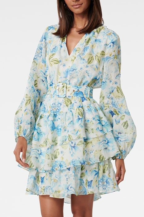 CAYLEE PETITE RUFFLE MINI DRESS PRINT OPTION 1 1