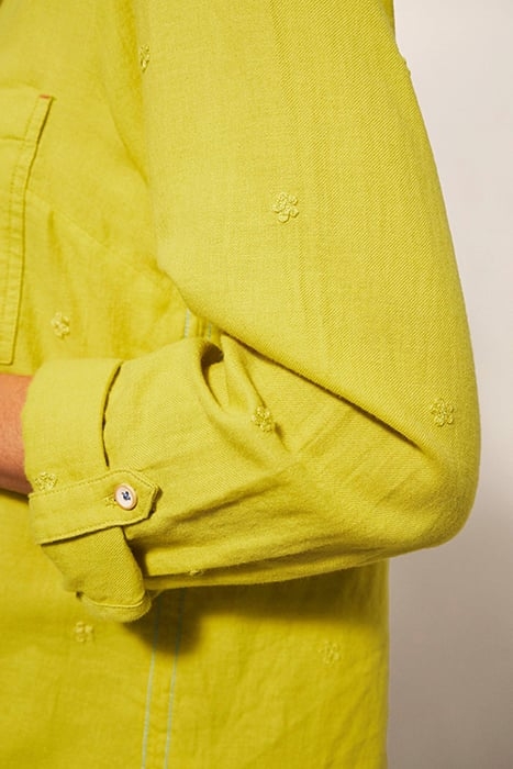 EMILIA ORGANIC COTTON SHIRT MID CHARTREUSE 4