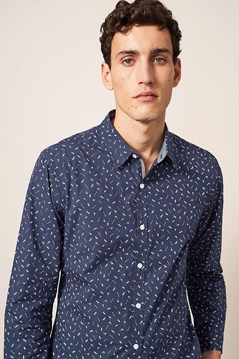 INSTRUMENTS PRINTED SHIRT DARK NAVY 3