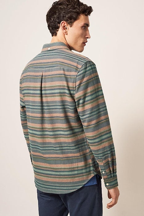 WILNE STRIPE SHIRT KHAKI GREEN 2