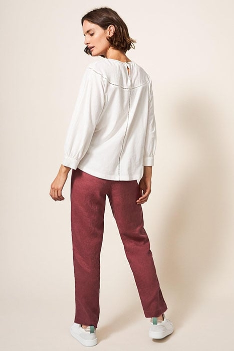 ROWENA LINEN TROUSER DARK PLUM 2