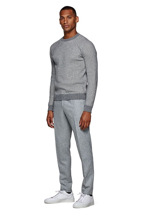 GREY RIBBED CREWNECK GREY 4