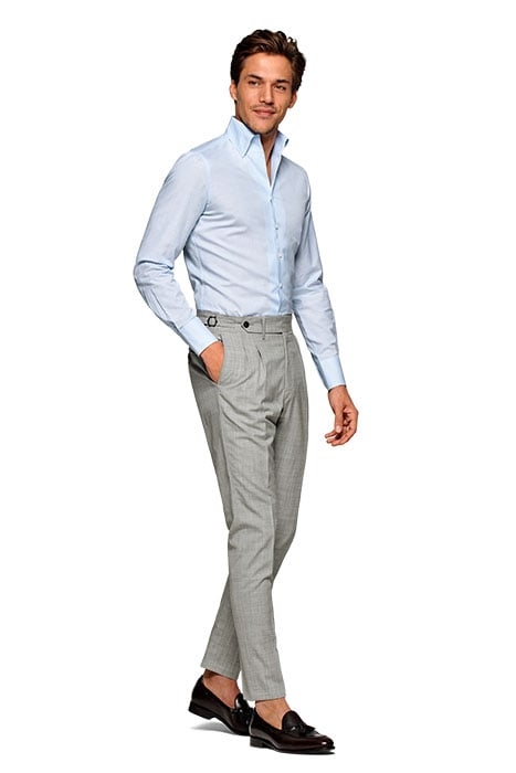 LIGHT BLUE STRIPED EXTRA SLIM FIT SHIRT LIGHT BLUE 4