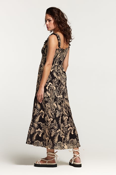 LADIES SEYCHELLES DRESS ARTSY LEAVES BLACK 2