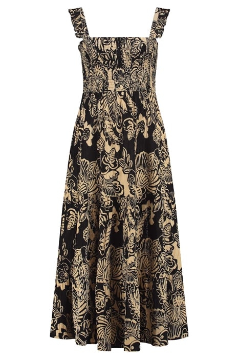 LADIES SEYCHELLES DRESS ARTSY LEAVES BLACK 5