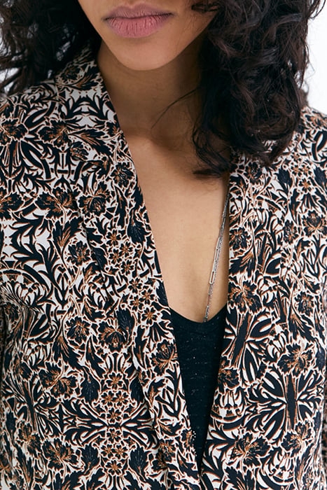 BROWN ARABESQUE PRINT SUIT JACKET 6