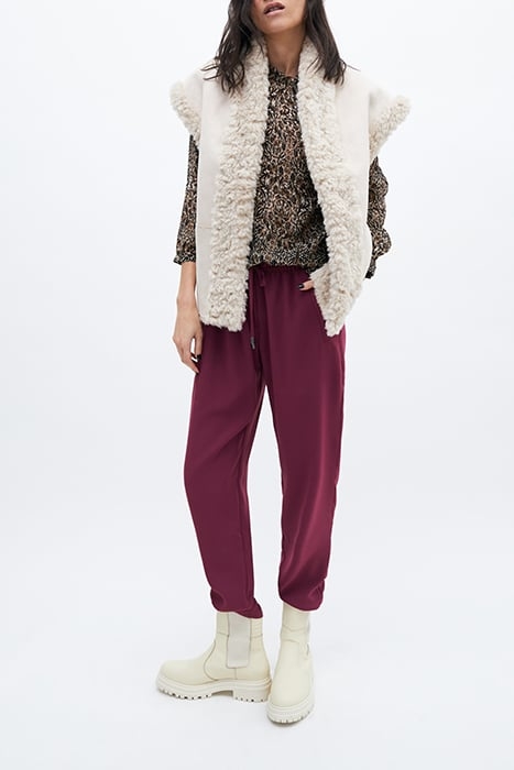 PURPLE CREPE STRAIGHT SUIT TROUSERS 3