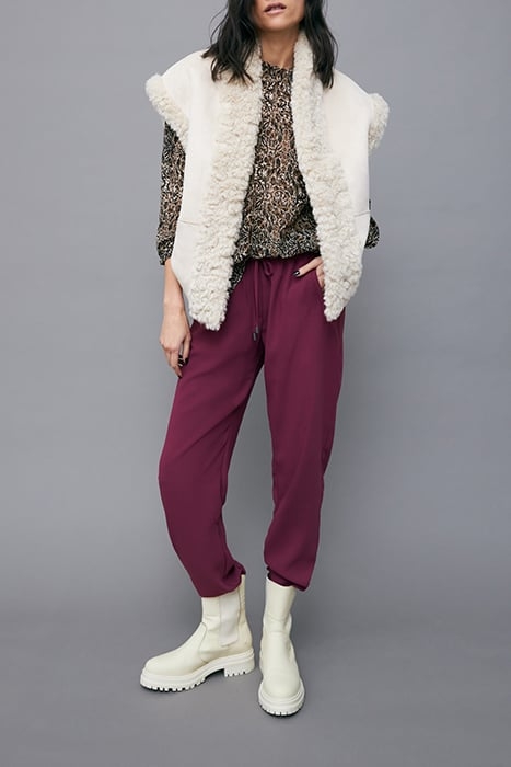 PURPLE CREPE STRAIGHT SUIT TROUSERS 5