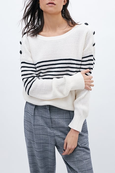 ECRU KNIT SAILOR STRIPE SWEATER 4