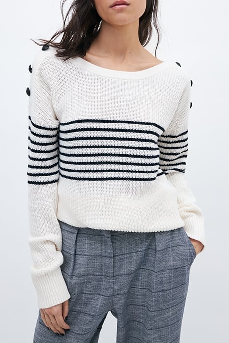 ECRU KNIT SAILOR STRIPE SWEATER 1
