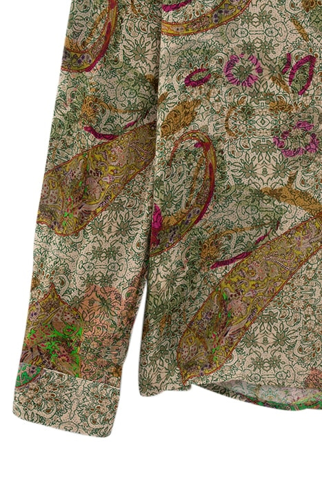 ECRU PAISLEY PRINT FLOWING SHIRT 2