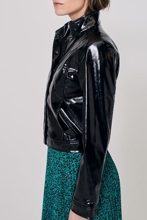 BLACK VINYL-LOOK SHORT JACKET 4