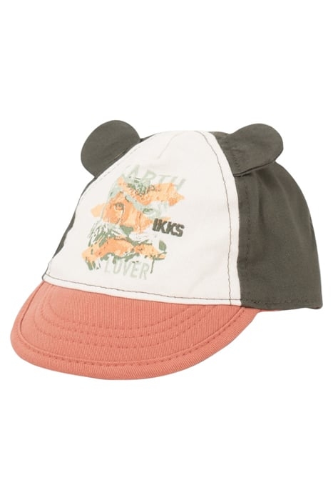 BABY BOYS’ ORANGE, WHITE AND KHAKI CAP 1