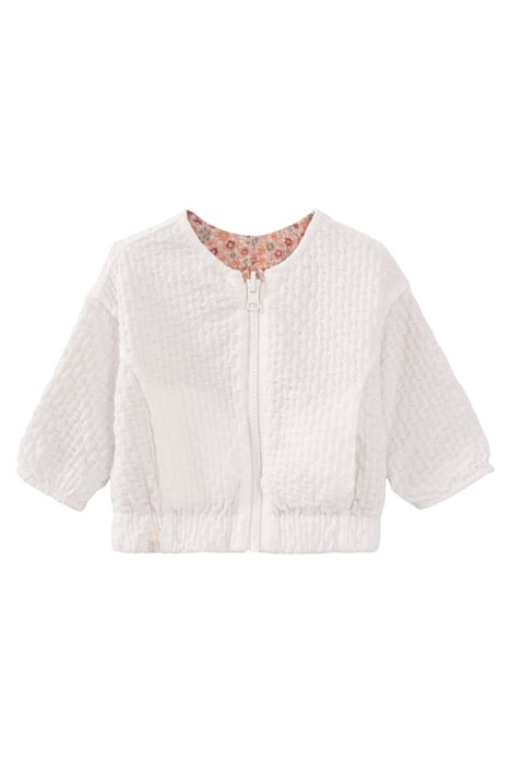 BABY GIRLS' ECRU/PRINT REVERSIBLE CARDIGAN 1