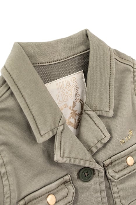 BABY GIRLS' KHAKI SAFARI JACKET WITH GOLD SLOGAN ON BACK 3