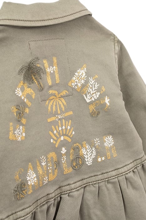 BABY GIRLS' KHAKI SAFARI JACKET WITH GOLD SLOGAN ON BACK 4