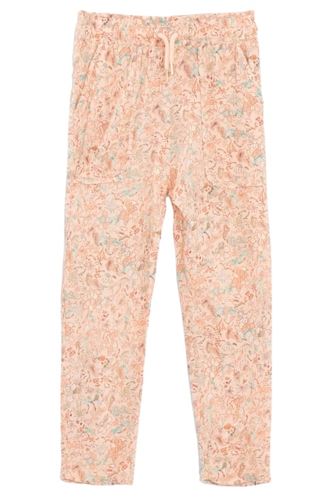 GIRLS’ PEACH FLORAL PRINT LENZING™ ECOVERO™ VISCOSE TROUSERS 1