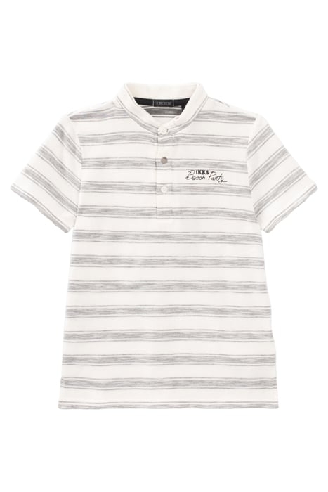 BOYS’ ECRU POLO SHIRT WITH GREY STRIPES 1