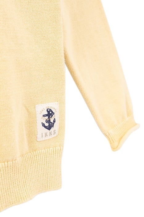 BOYS’ YELLOW KNIT SWEATER WITH JACQUARD SLOGAN ON BACK 7
