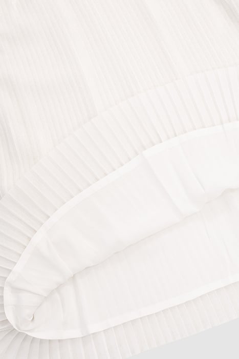 GIRLS’ WHITE GLITTERY PLEATED DRESS WITH GOLD WAISTBAND 7