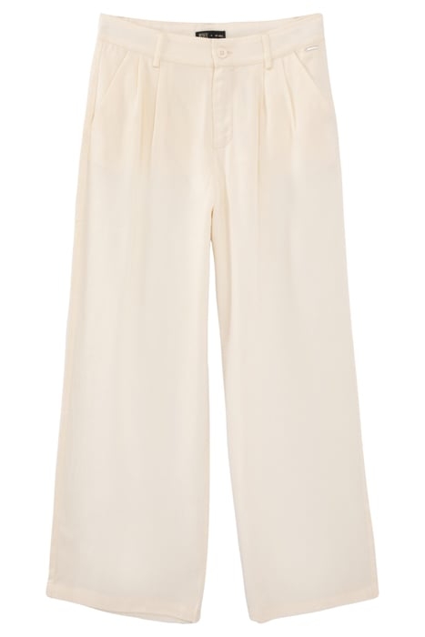 GIRLS' ECRU LENZING™ LYOCELL™ WIDE TROUSERS 2