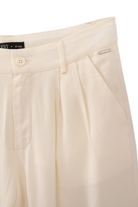 GIRLS' ECRU LENZING™ LYOCELL™ WIDE TROUSERS 4