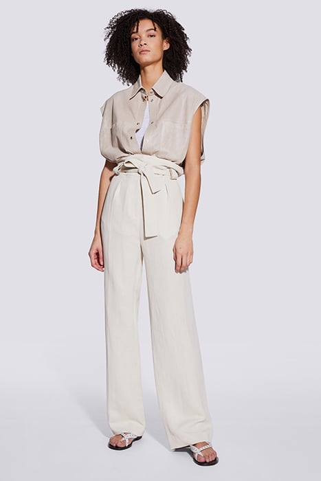 APOLLONIA WIDE-LEG & FLARED PANT IN ECRU 1