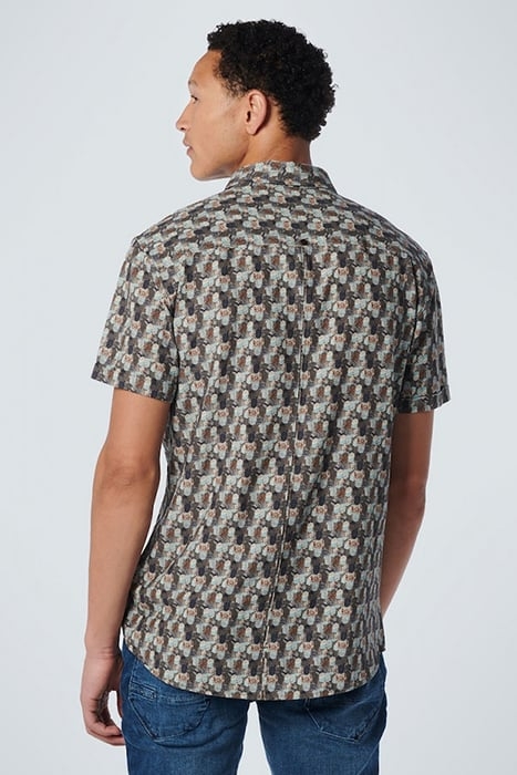 SHIRT SHORT SLEEVE ALLOVER PRINTED LIGHT AQUA 2