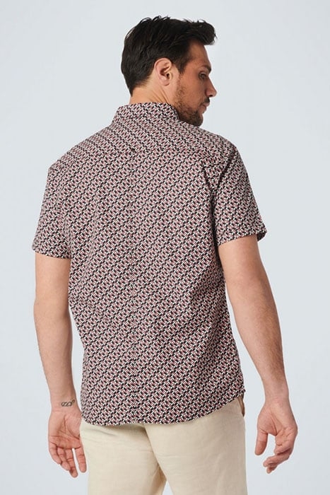 SHIRT SHORT SLEEVE ALLOVER PRINTED STRETCH OLD PINK 2