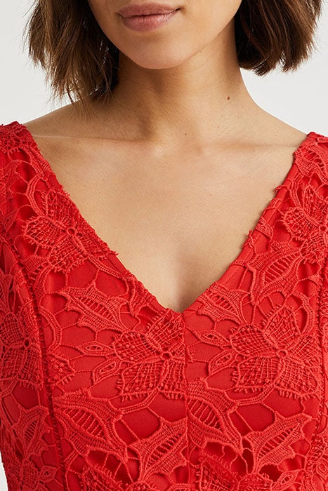 DRESS MID LENGTH RED 4