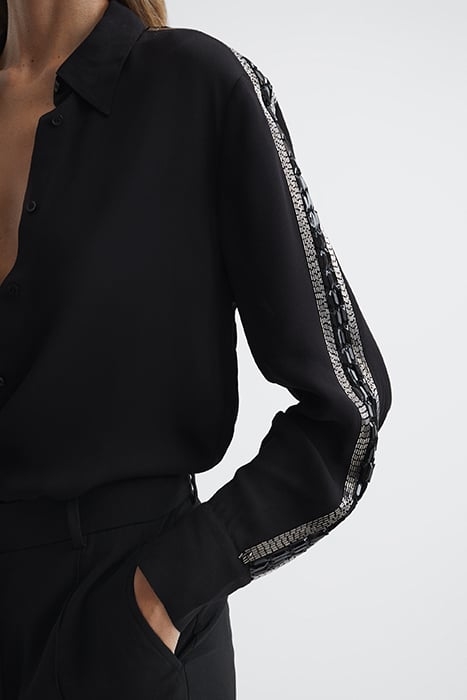 ANGIE BUTTON-DOWN SHIRT BLACK 6