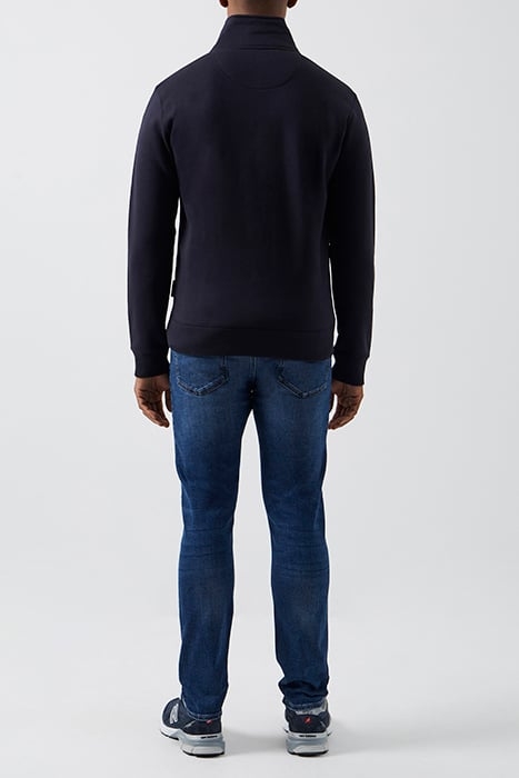 FUNNEL NECK ZIP-THROUGH SWEATER DARK NAVY/GUNMETAL 2