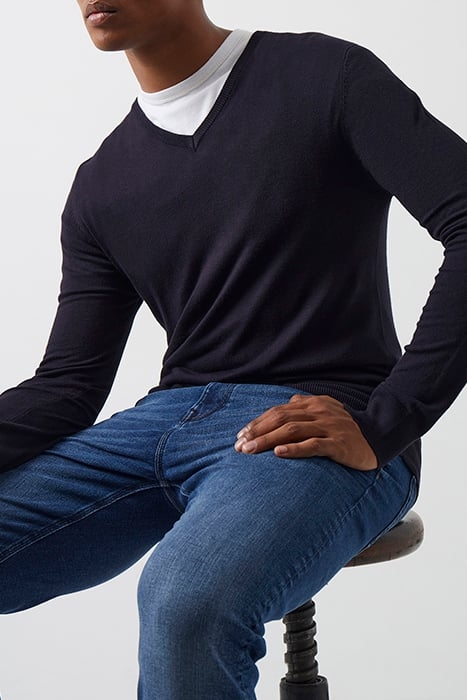 V-NECK KNIT JUMPER DARK NAVY 4