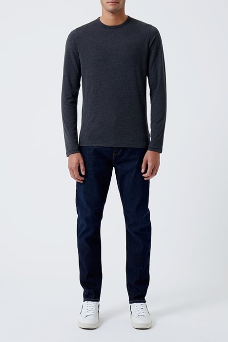 2 PACK LONG SLEEVE CREW T-SHIRT BLACK/CHARCOAL MEL 1