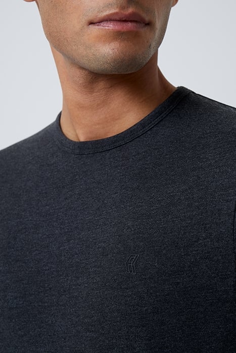 2 PACK LONG SLEEVE CREW T-SHIRT BLACK/CHARCOAL MEL 5