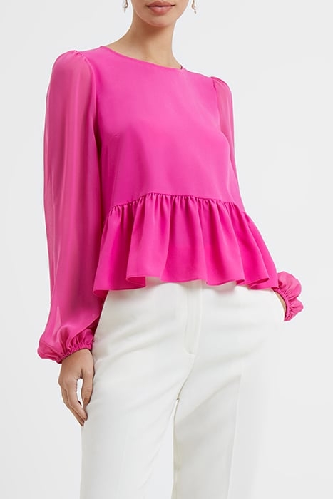 CREPE LIGHT GEORGETTE PEPLUM TOP WILD ROSA 4