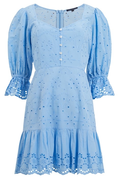 CILLA BRODERIE CUT OUT MINI DRESS PLACID BLUE 4