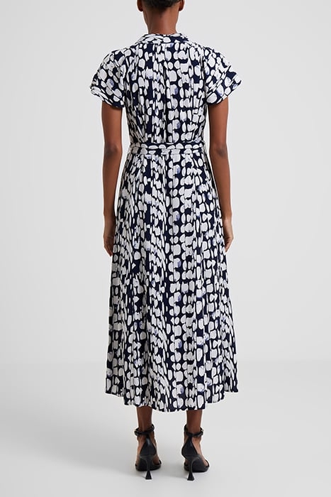 ISLANNA CREPE PRINTED MIDI DRESS MARINE/WHITE 2