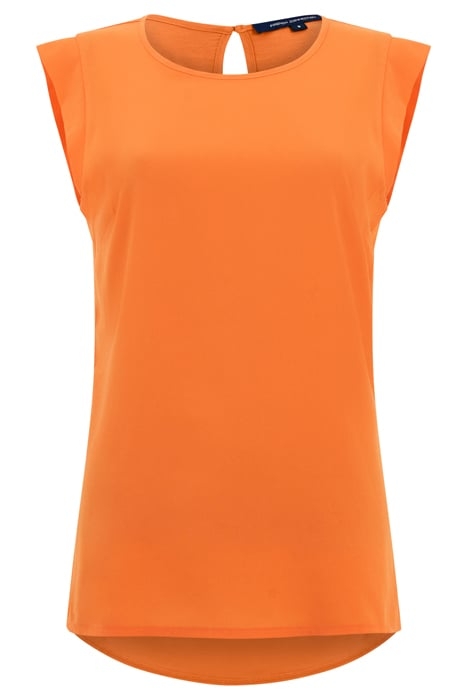 CREPE LIGHT CAP SLEEVE TOP MANDARIN ORANGE 4