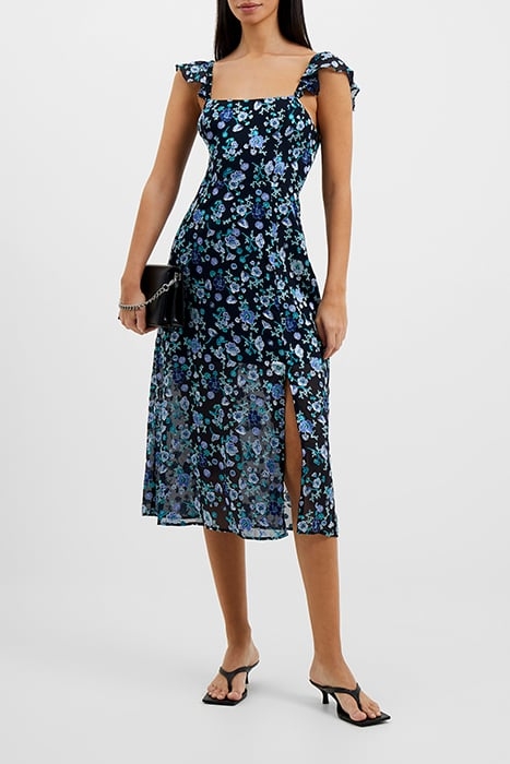 BETTE SATIN BURNOUT DRESS MARINE MULTI 1