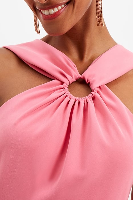 ECO CREPE RING HALTERNECK DRESS CAMELLIA ROSE 4